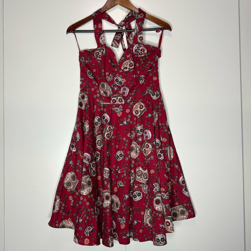 Hell Bunny Sugar Skull Halter Dress